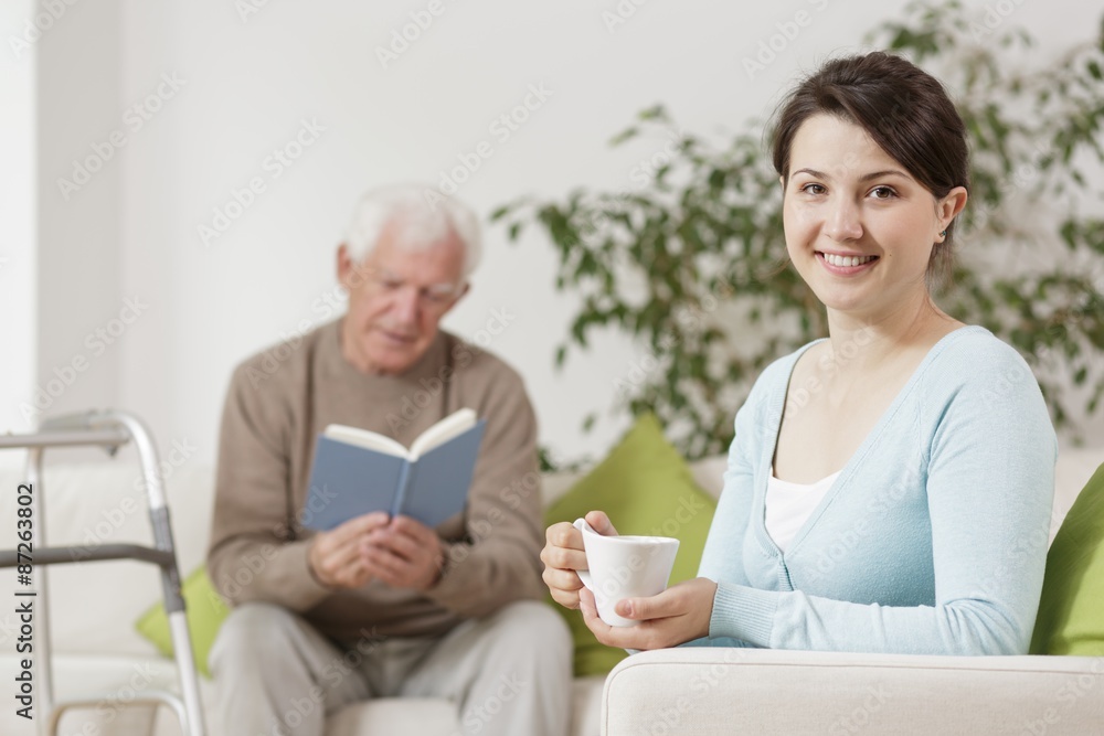 Senior man reading book