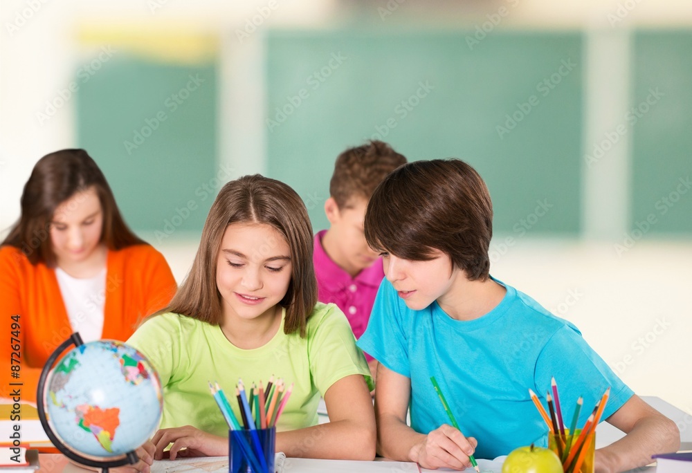Fototapeta premium Child, school, student.