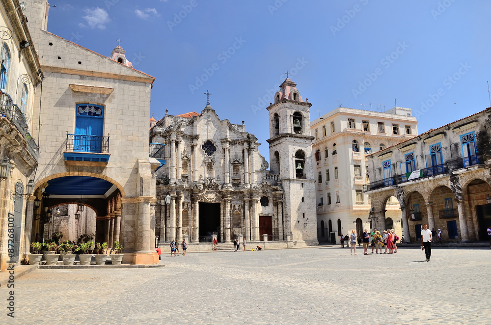 The square of Cathedral in Havana, Cuba