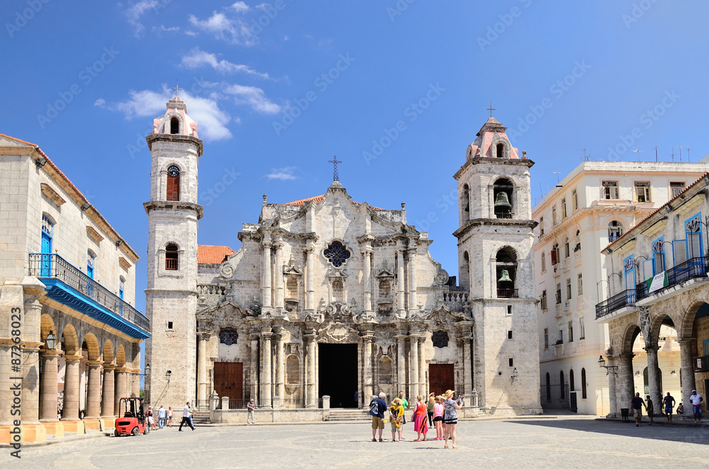 The square of Cathedral in Havana, Cuba