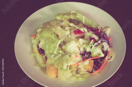 salad with filter effect retro vintage style