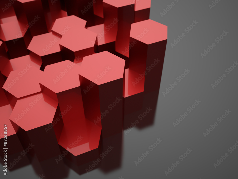 Red hexagonal background texture Red hexagonal background texture