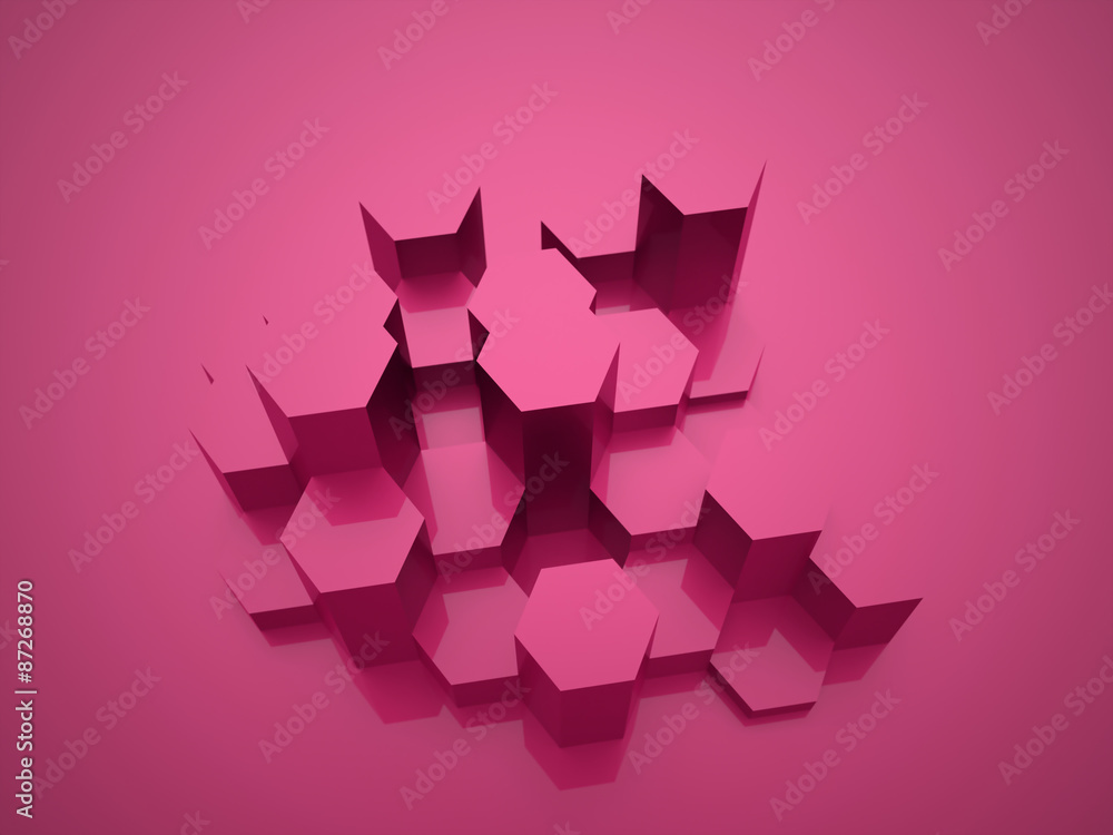 Pink hexagonal background texture