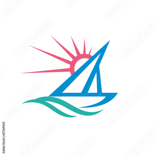 Sailboat - vector logo concept illustration. Ship sign. Yacht logo. Design element.