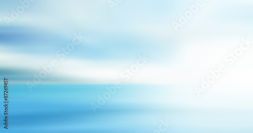 Blue sea and summer sky - blurred image for background