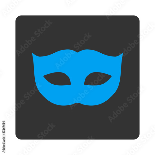 Privacy Mask flat blue and gray colors rounded button