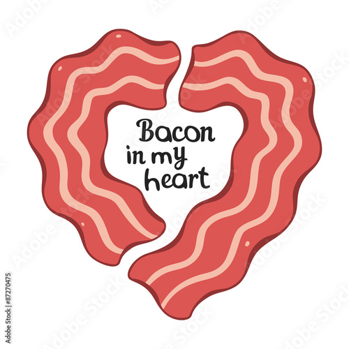 Bacon Heart Design Template for T-shirt or Other Works