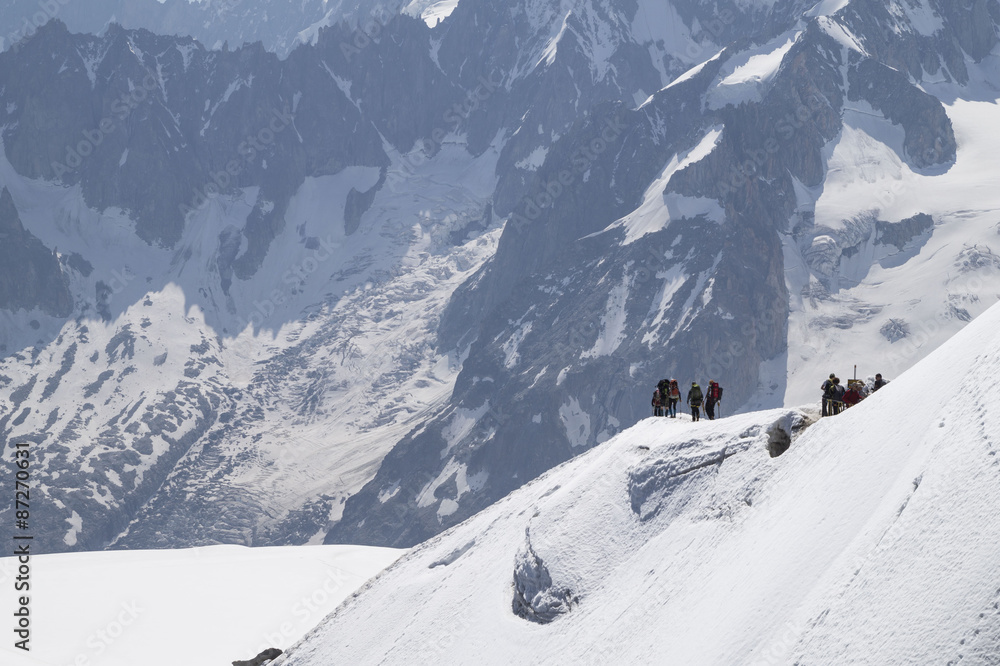 Aiguille du Midi - 3,842 m ,mountain in the Mont Blanc massif , French Alps.