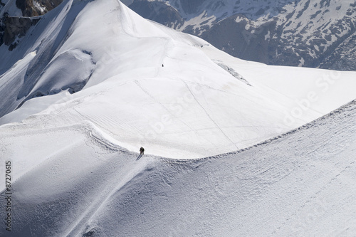 Aiguille du Midi - 3,842 m ,mountain in the Mont Blanc massif , French Alps.