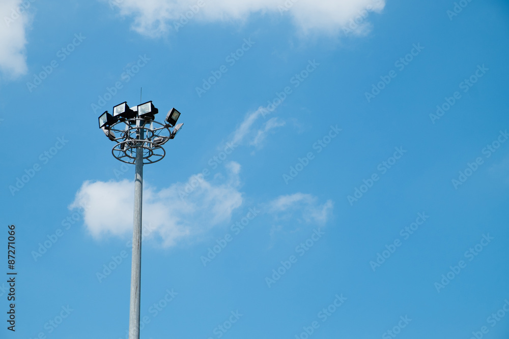 Light stadium or Sports lighting on cloudy sky background Light stadium or Sports lighting on cloudy sky background
