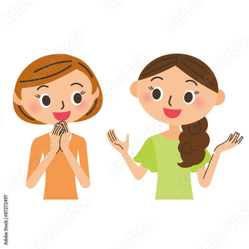 楽しく会話をする女性