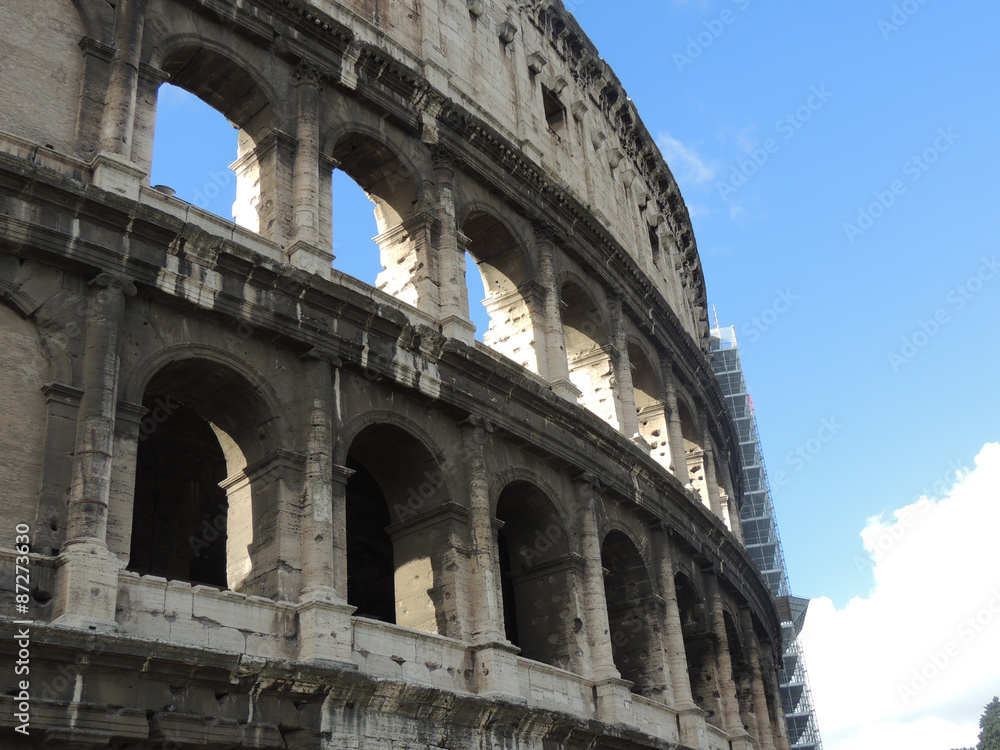 Colosseum and blue sky, Rome