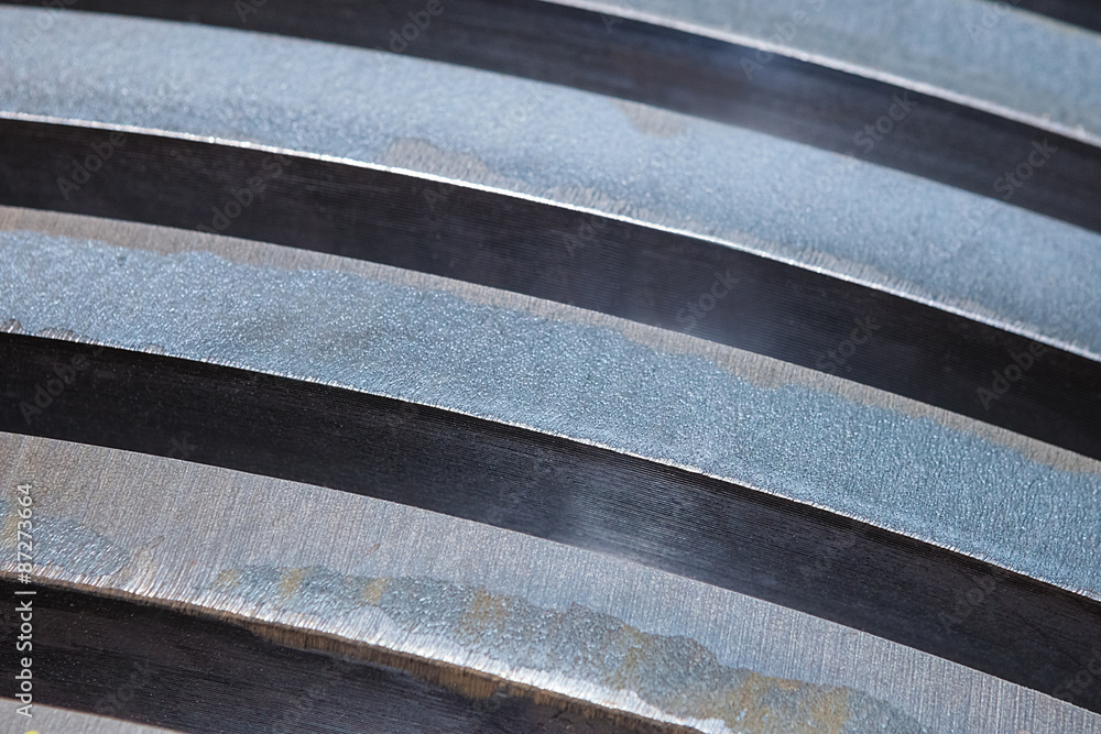 Obraz Steel plates stacked , close up