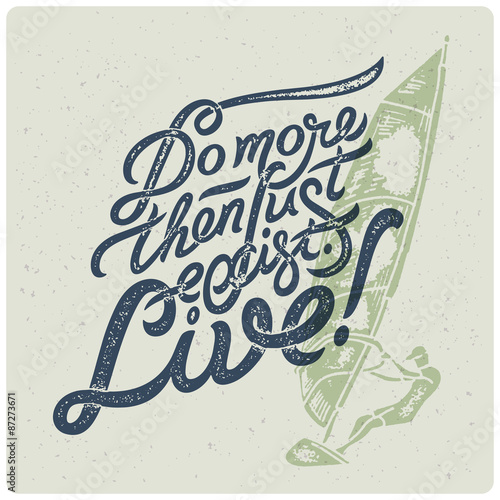 Creative print for t-shirt with windsurfer