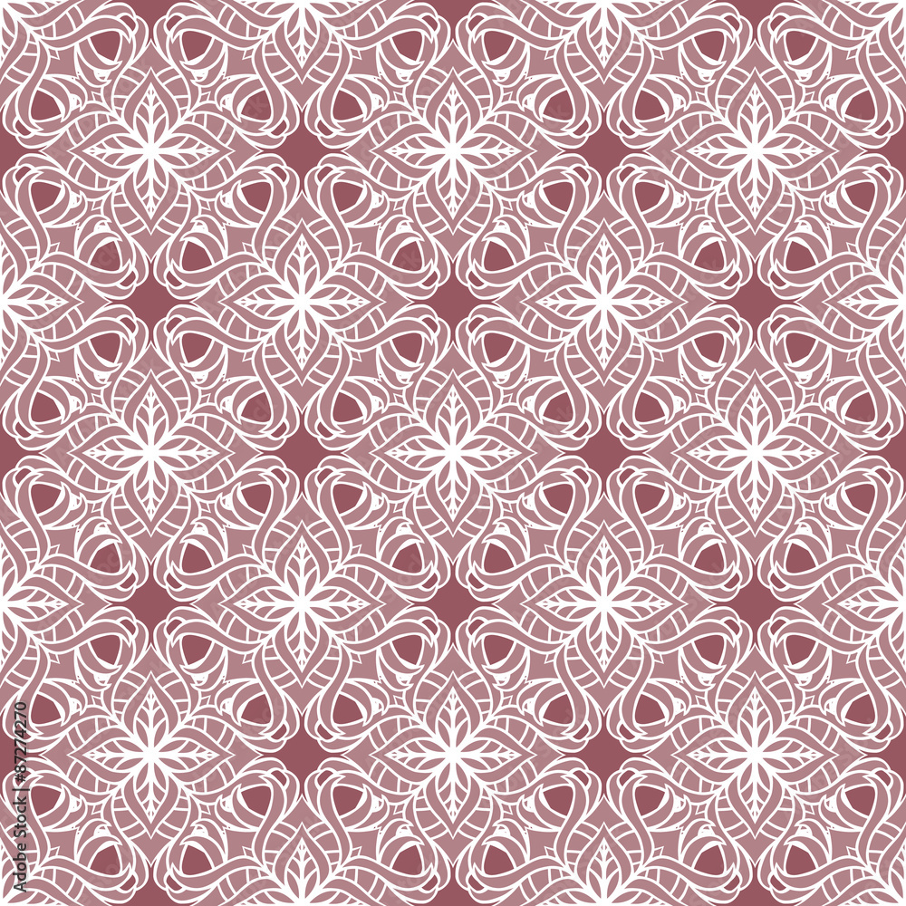 beautiful vector Print Seamless Pattern. Pink Mandala Flowers. 
