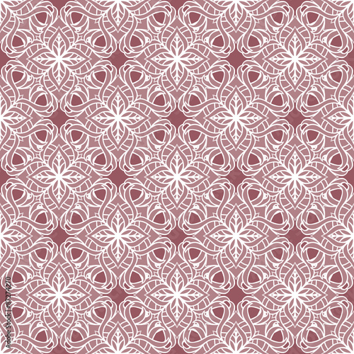 beautiful vector Print Seamless Pattern. Pink Mandala Flowers. 