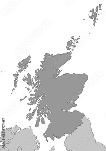 Schottland als Karte
