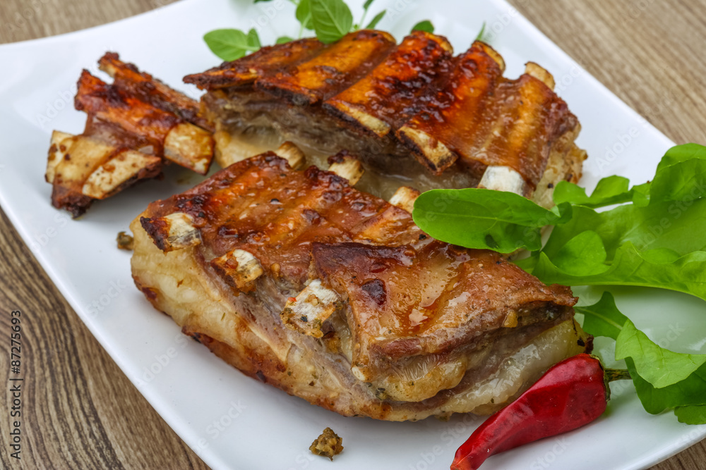 Grilled lamb ribs