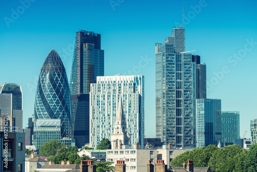 Photography City of London. Skyline on a beautiful summer day