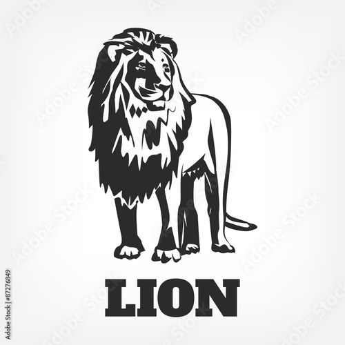 Fototapeta Naklejka Na Ścianę i Meble -  Vector lion black illustration