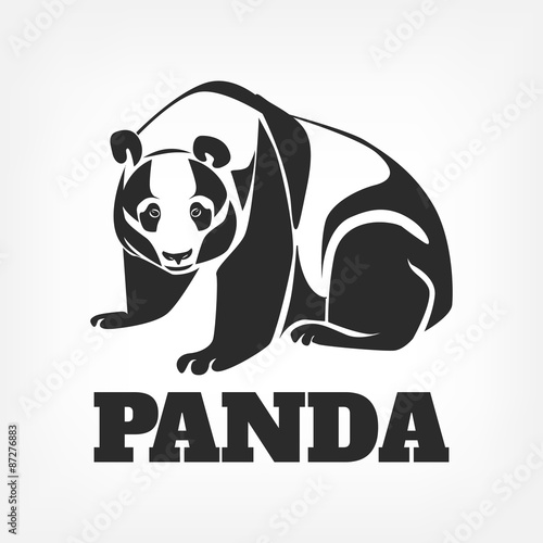 Fototapeta Naklejka Na Ścianę i Meble -  Vector panda black illustration