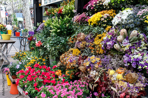 Flowers outside of flower shop