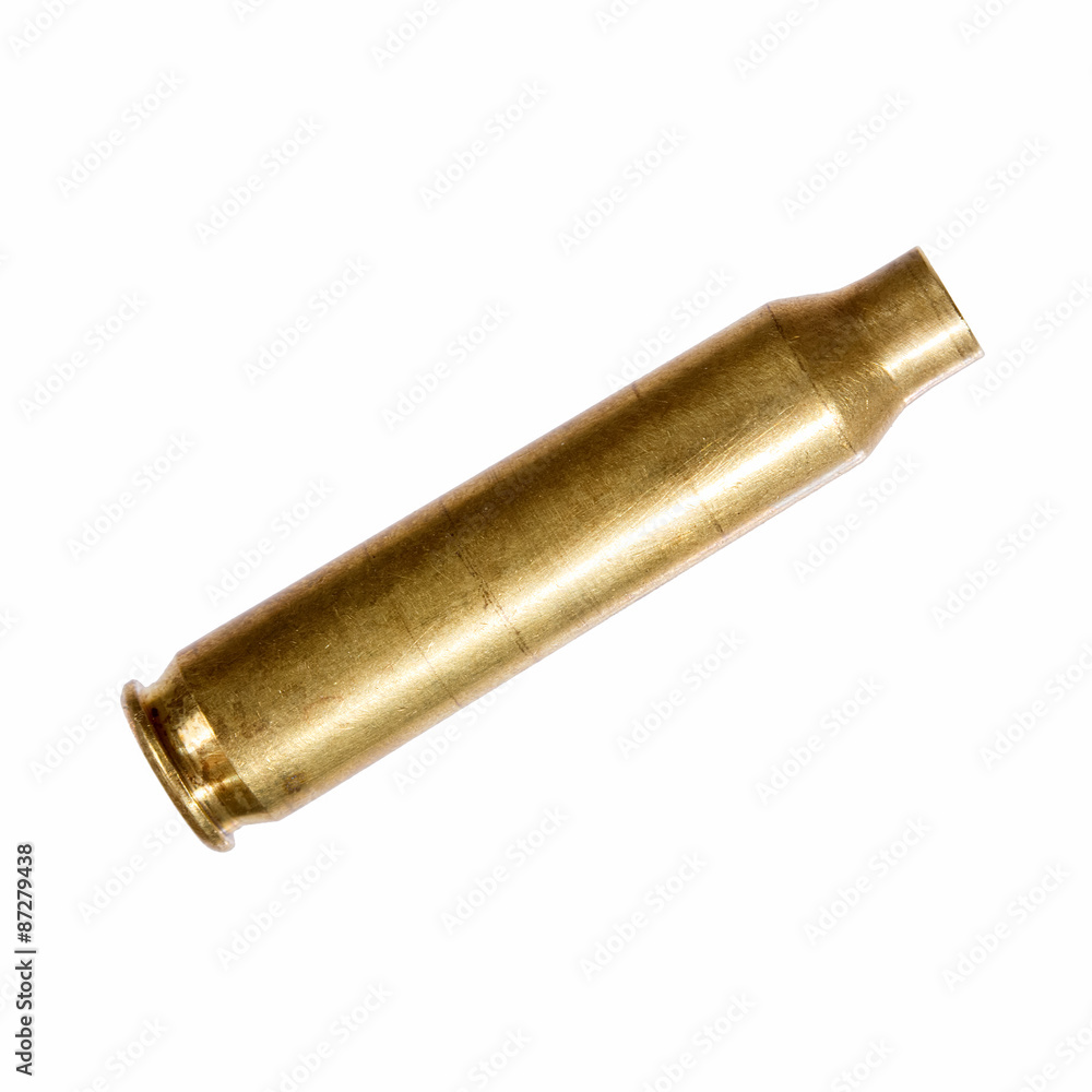 Close-up of an empty rifle bullet cartridge. Close-up of an empty rifle bullet cartridge.