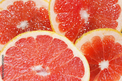 grapefruit red cut by pieces
