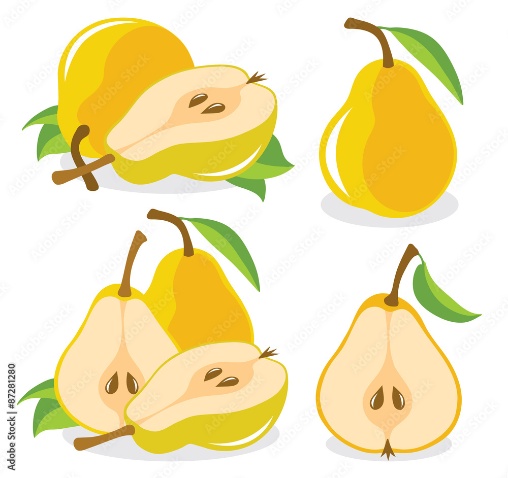 Obraz premium Yellow pears vector illustration
