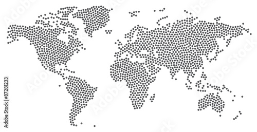 Dotted world map. Vector illustration