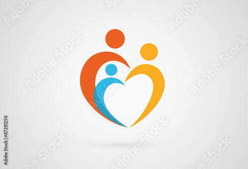 Abstract family icon. Together symbol. Vector logo