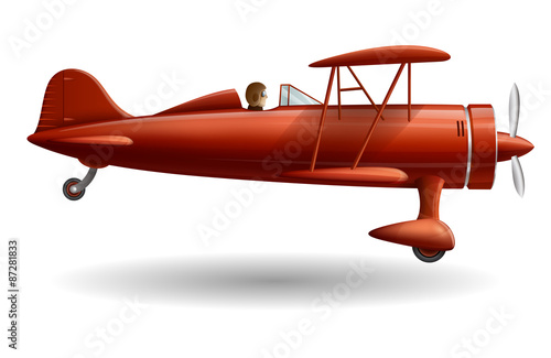 Illustration with retro red plane, EPS 10 contains transparency.