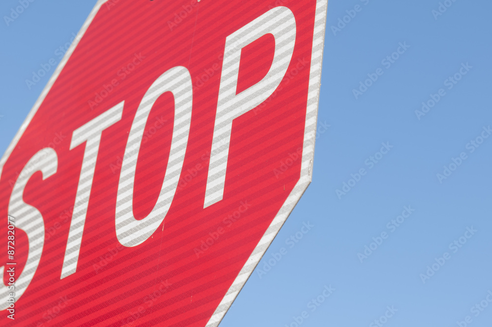 Stop Sign Against Blue