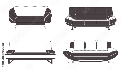 Set of vector couches