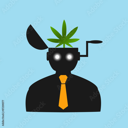 Man thinks about drugs abstract vision eps