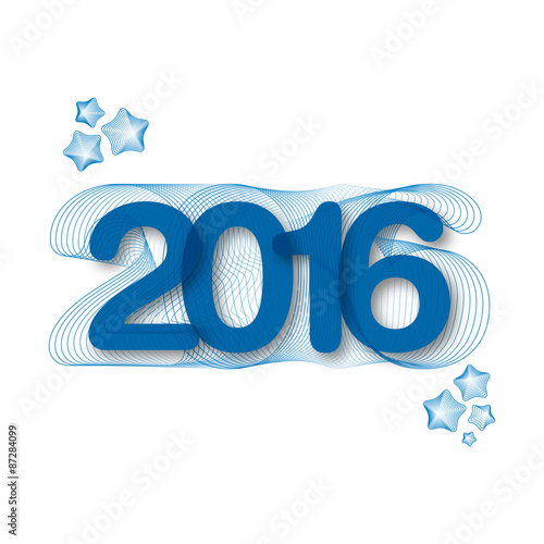 written the year 2016 with lines and stars, good 2016, happy new year