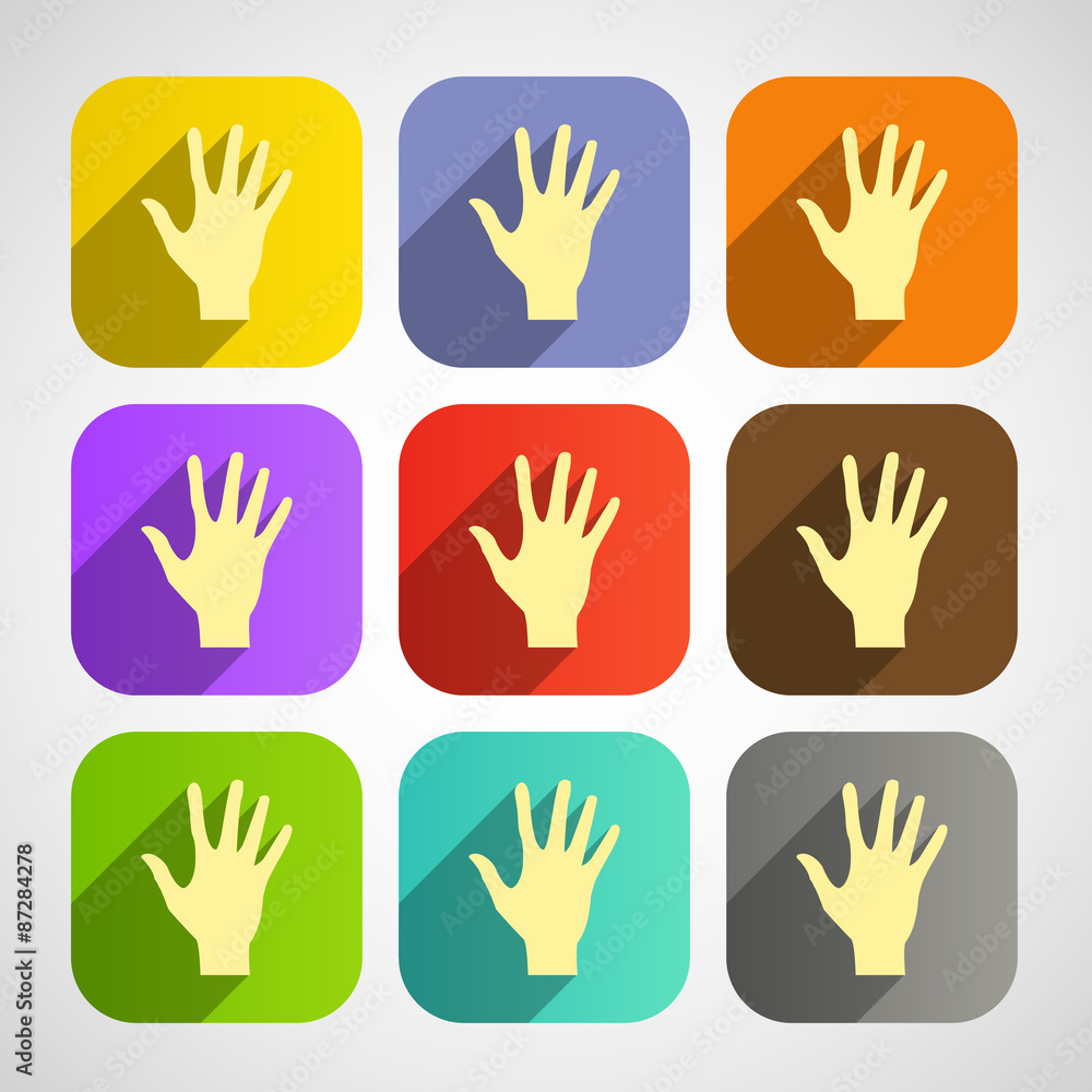 Set of vector flat icon hands eps Set of vector flat icon hands eps