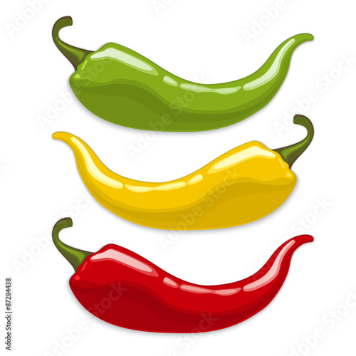 Canvas Print Chili peppers. Isolated vector