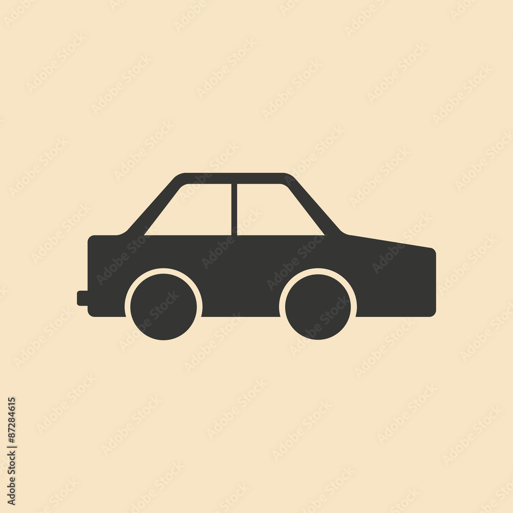 Flat in black and white mobile application toy car