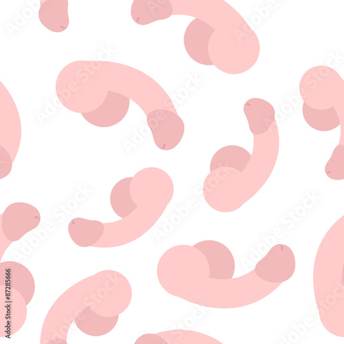 Penis seamless pattern. Vector background of  male organ.