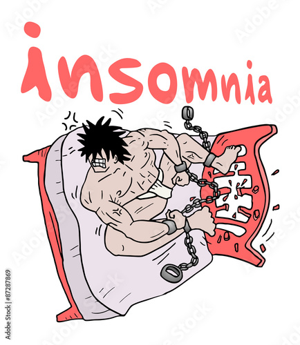crazy insomnia illustration
