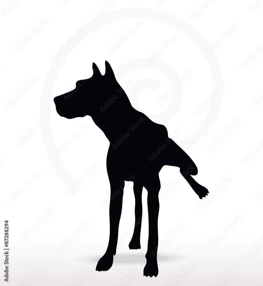 dog silhouette in leg raised pose