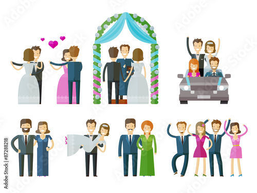 wedding, marriage, nuptial vector logo design template. ceremony