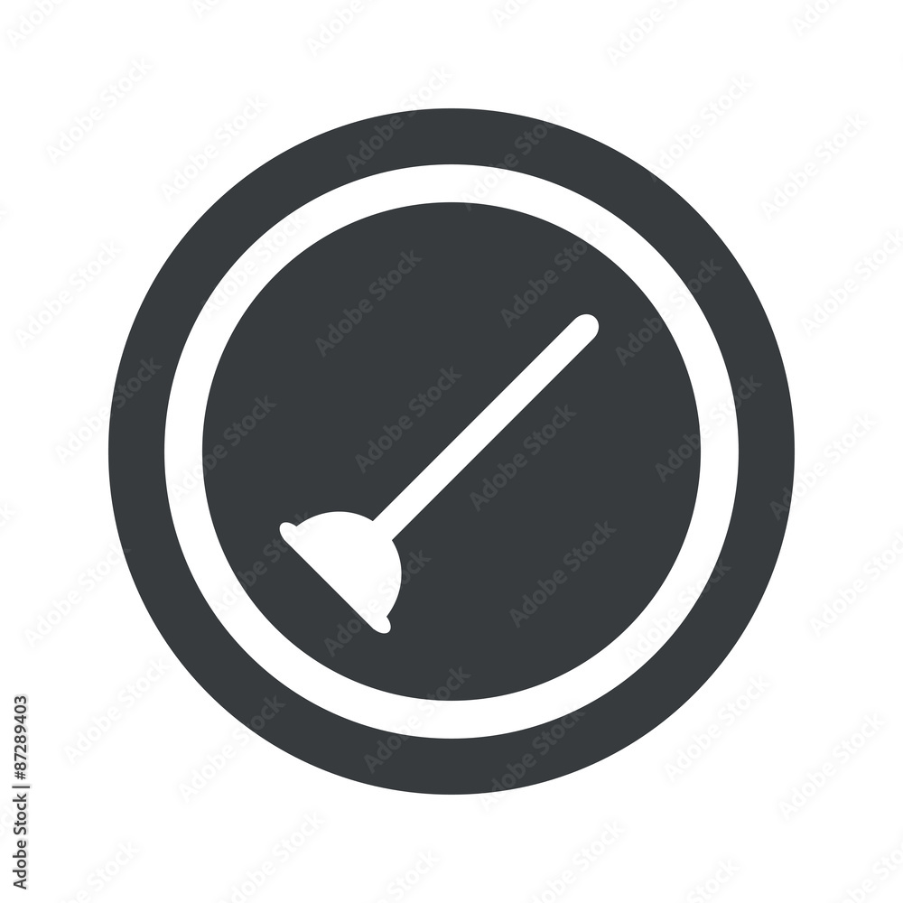 Round black plunger sign Round black plunger sign