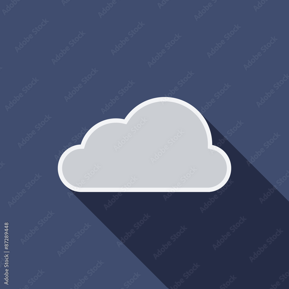 Cloud Icon. Flat Vector Icon With Long Shadow Design Collection. Cloud Icon. Flat Vector Icon With Long Shadow Design Collection.