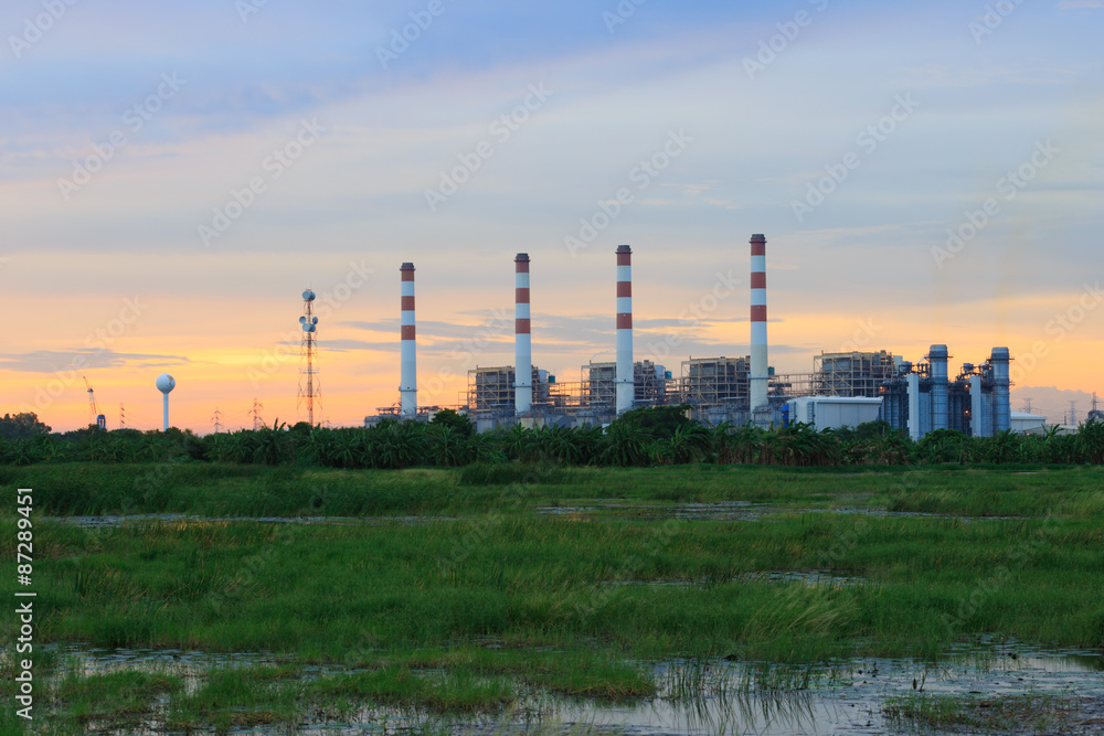 Powerplant during twilight time,Thailand