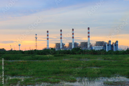 Powerplant during twilight time,Thailand