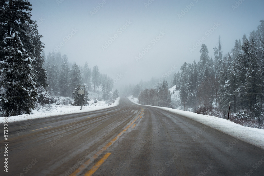 road snow road snow