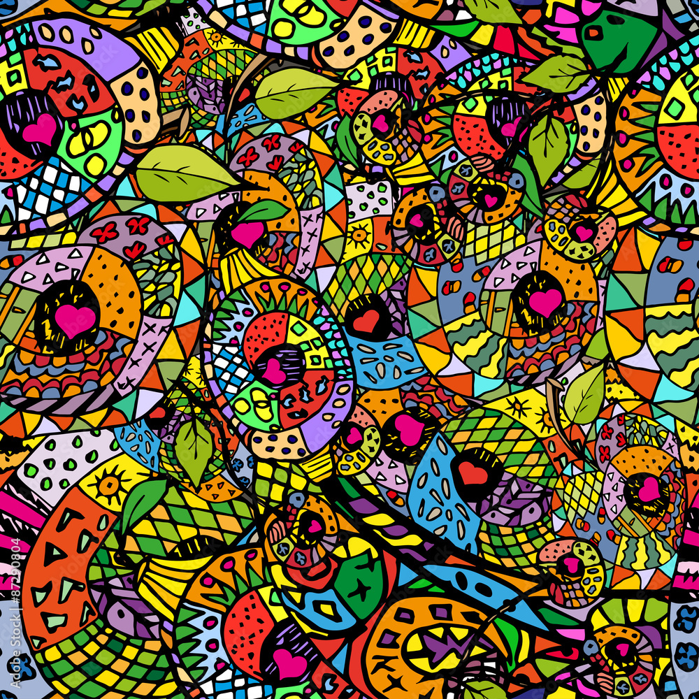 Zentangle colorful seamless pattern Zentangle colorful seamless pattern
