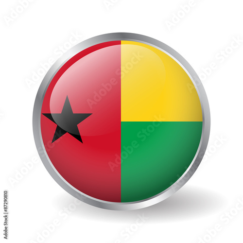 Guinea-Bissau flag button vector photo